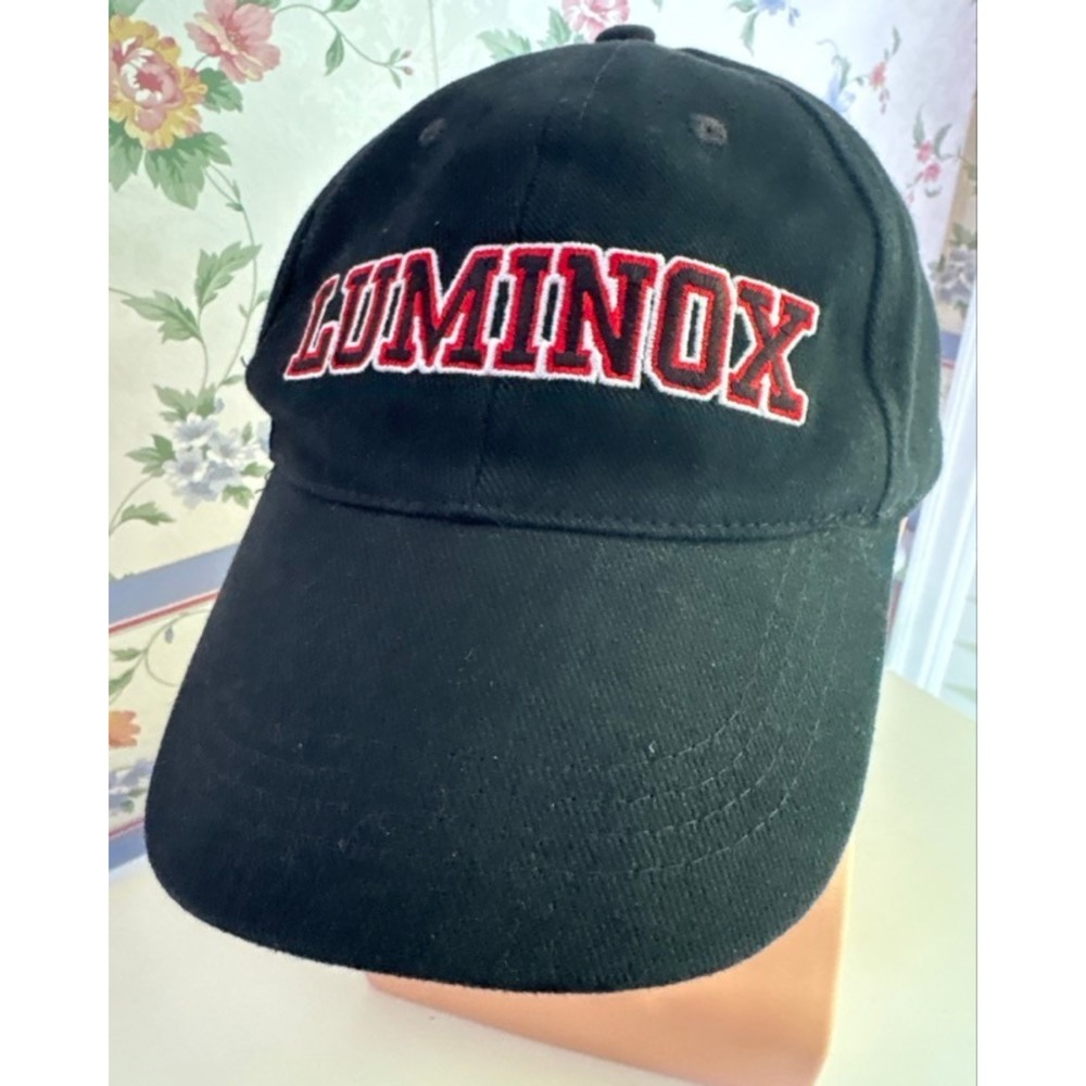 Luminox Essential Gear‎ Baseball Cap Hat Black Red Embroidered Adjust Strapback